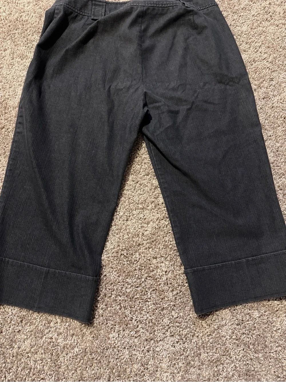 Margaret M Black Cropped Wide-Leg Jeans